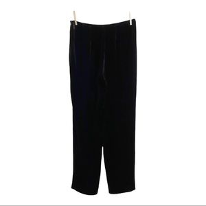 EILEEN FISHER Black Silk Velvet Side Zip Elastic Waist Pants Size XLRG